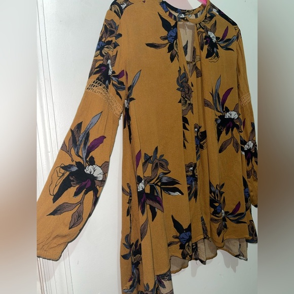 Free People Boho Floral Oversize  Pullover Tunic Dress/ Blouse - Picture 7 of 14